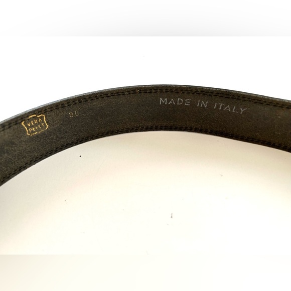 Vera Pelle Belt in Black with Silver/Gold Hardware Size Small - Picture 7 of 9